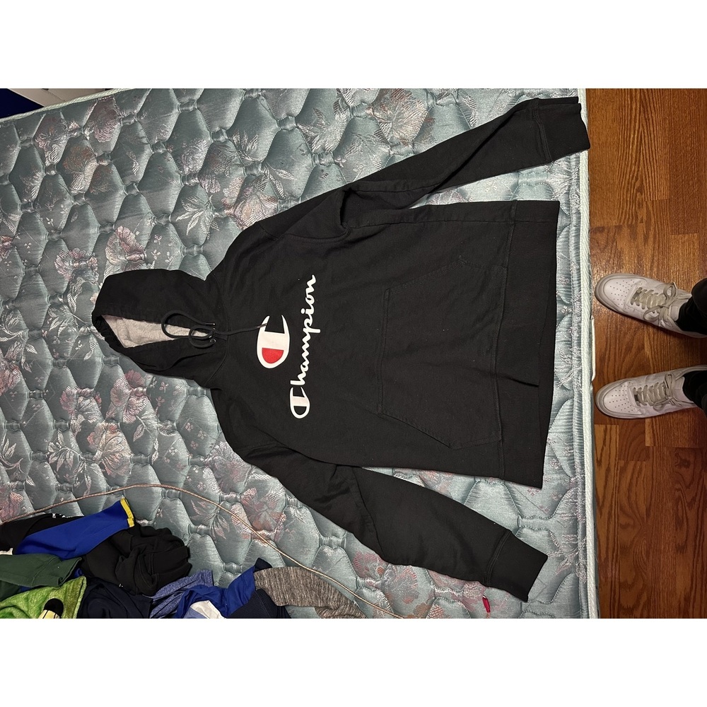 Black Champion Hoodie USED Mens Medium